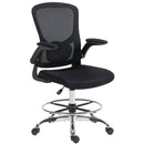 HOMCOM Ergonomic Tall Office Chair, 360 Degree Swivel Task Stool, Black
