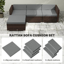 Outsunny 7-Piece Patio Furniture Cushions Water-Repellent 60x60cm, Dark Grey