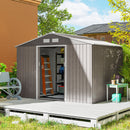 Outsunny Garden Shed Storage Unit w/Locking Door Floor Foundation Vent Grey