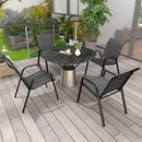 Outsunny Wicker Dining Chairs Set of 4, Stackable Outdoor Chairs