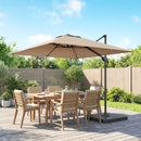 Outsunny 2.4 X 2.4 M Cantilever Parasol W/ Umbrella Weights, Khaki