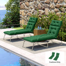Outsunny Garden Lounge Chair Cushions Set of 2, 220gsm Fabric, Green