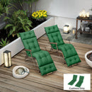 Outsunny Garden Lounge Chair Cushions Set of 2, 220gsm Fabric, Green