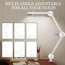 HOMCOM Desk Lamp With Adjustable Swing Arm, Dimmable LED Desk Light, White