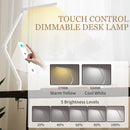 HOMCOM Desk Lamp With Adjustable Swing Arm, Dimmable LED Desk Light, White