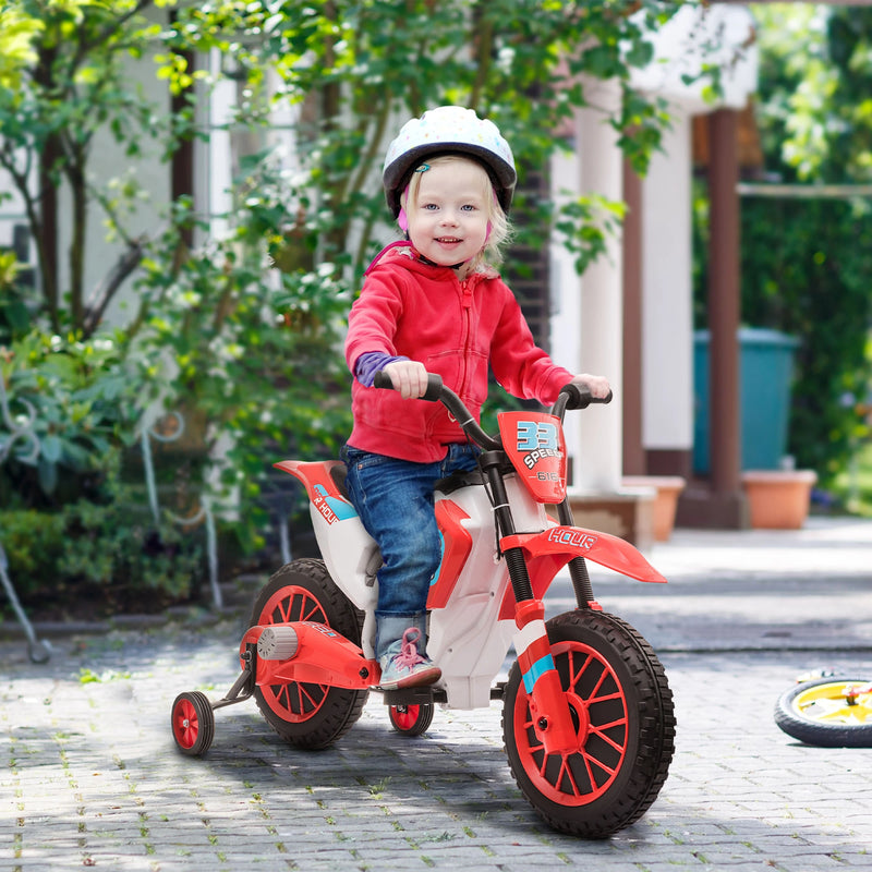 HOMCOM 12V Kids Electric Motorcycle Ride- for Ages 3-6 Years - Red