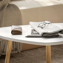 HOMCOM Coffee Table Set Of 2 Nesting End Side Tables For Living Room, White