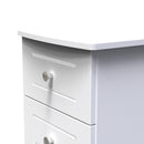 Monroe Ready Assembled Bedside Table with 3 Drawers - White Matt / White