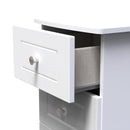 Monroe Ready Assembled Bedside Table with 3 Drawers - White Matt / White