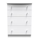 Monroe Ready Assembled Chest Of Drawers with 4 Drawers - White Matt / White