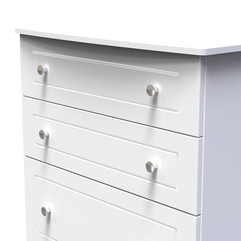 Monroe Ready Assembled Chest Of Drawers with 4 Drawers - White Matt / White