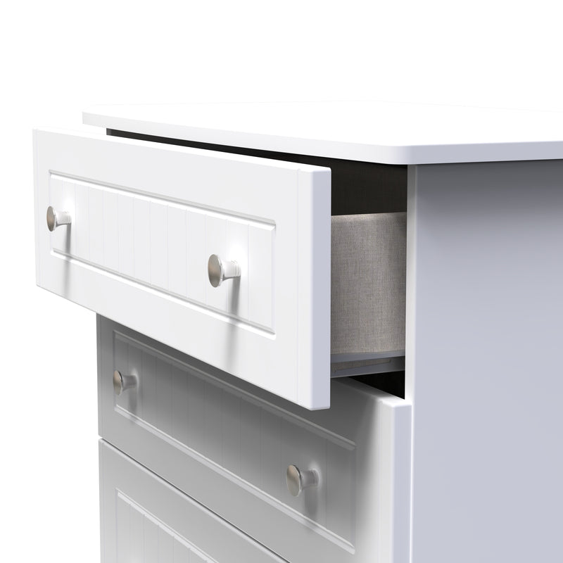 Monroe Ready Assembled Chest Of Drawers with 4 Drawers - White Matt / White