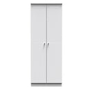 Monroe Ready Assembled Wardrobe with 2 Doors - White Matt / White