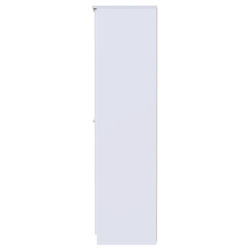 Monroe Ready Assembled Wardrobe with 2 Doors - White Matt / White