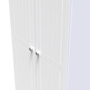 Monroe Ready Assembled Wardrobe with 2 Doors - White Matt / White