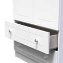 Monroe Ready Assembled Wardrobe with 2 Doors and 2 Drawers - White Matt / White