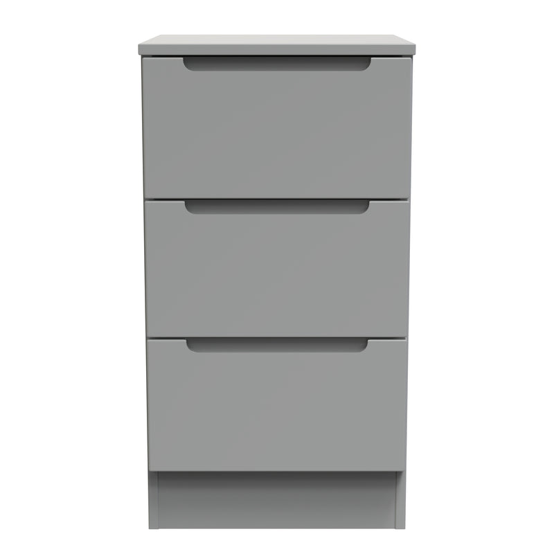 Milan 3 Drawer Bedside in Dusk Grey - Ready Assembled