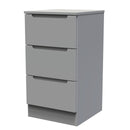 Milan 3 Drawer Bedside in Dusk Grey - Ready Assembled
