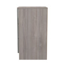Cannes Ready Assembled 3 Drawer Bedside Cabinet in Grey Gloss & Grey Oak