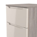 Cannes Ready Assembled 3 Drawer Bedside Cabinet in Kashmir Gloss & Grey Oak