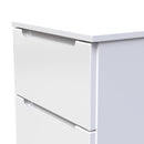 Milan 3 Drawer Bedside in White Gloss & White - Ready Assembled