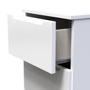Milan 3 Drawer Bedside in White Gloss & White - Ready Assembled