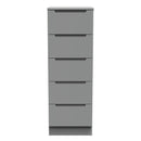 Milan 5 Drawer Bedside in Dusk Grey - Ready Assembled