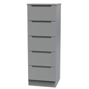 Milan 5 Drawer Bedside in Dusk Grey - Ready Assembled