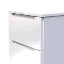 Milan 5 Drawer Bedside in White Gloss & White - Ready Assembled