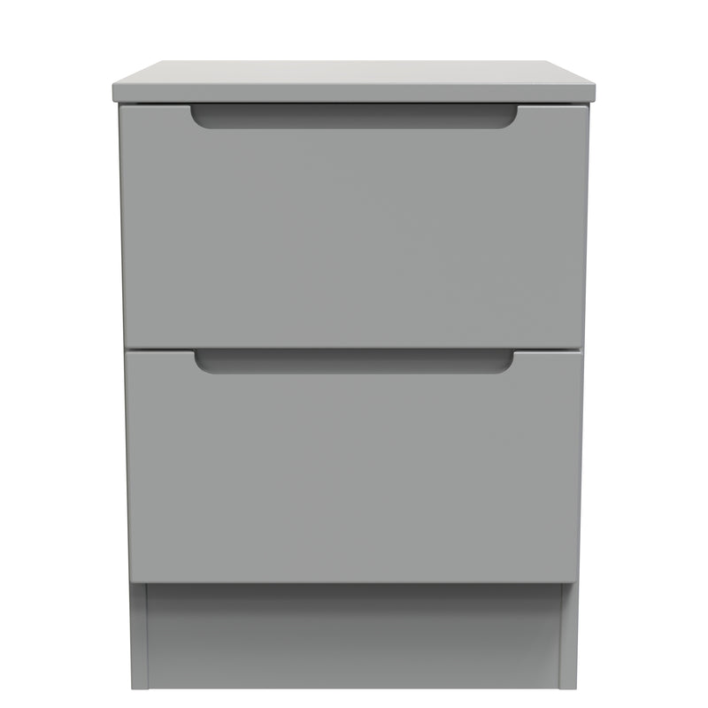 Milan 2 Drawer Bedside in Dusk Grey - Ready Assembled