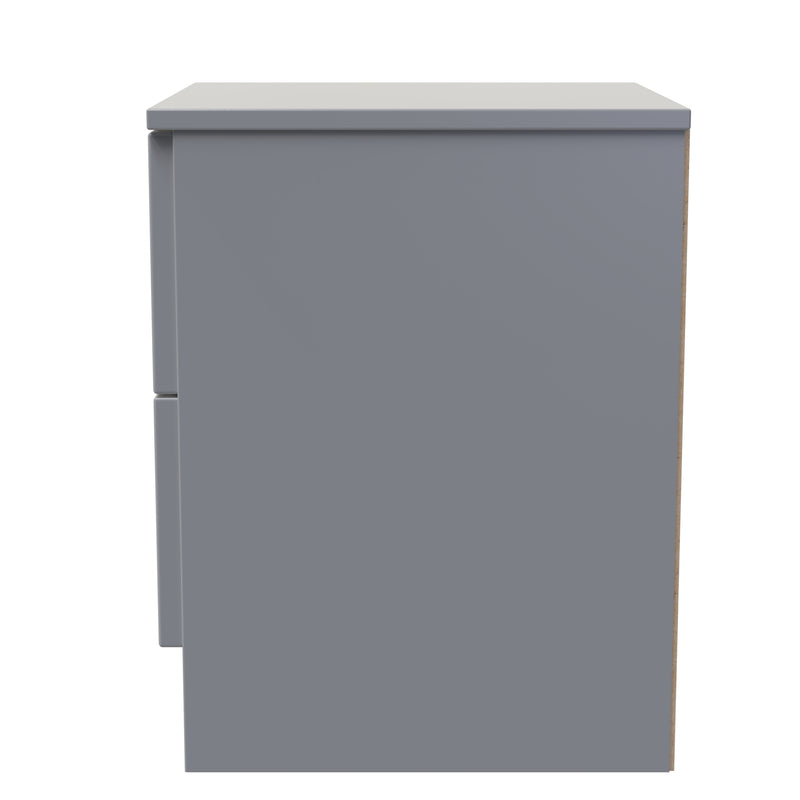Milan 2 Drawer Bedside in Dusk Grey - Ready Assembled
