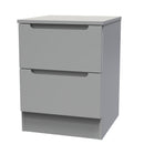 Milan 2 Drawer Bedside in Dusk Grey - Ready Assembled