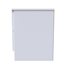 Milan 2 Drawer Bedside in White Gloss & White - Ready Assembled