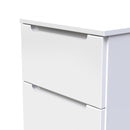 Milan 2 Drawer Bedside in White Gloss & White - Ready Assembled