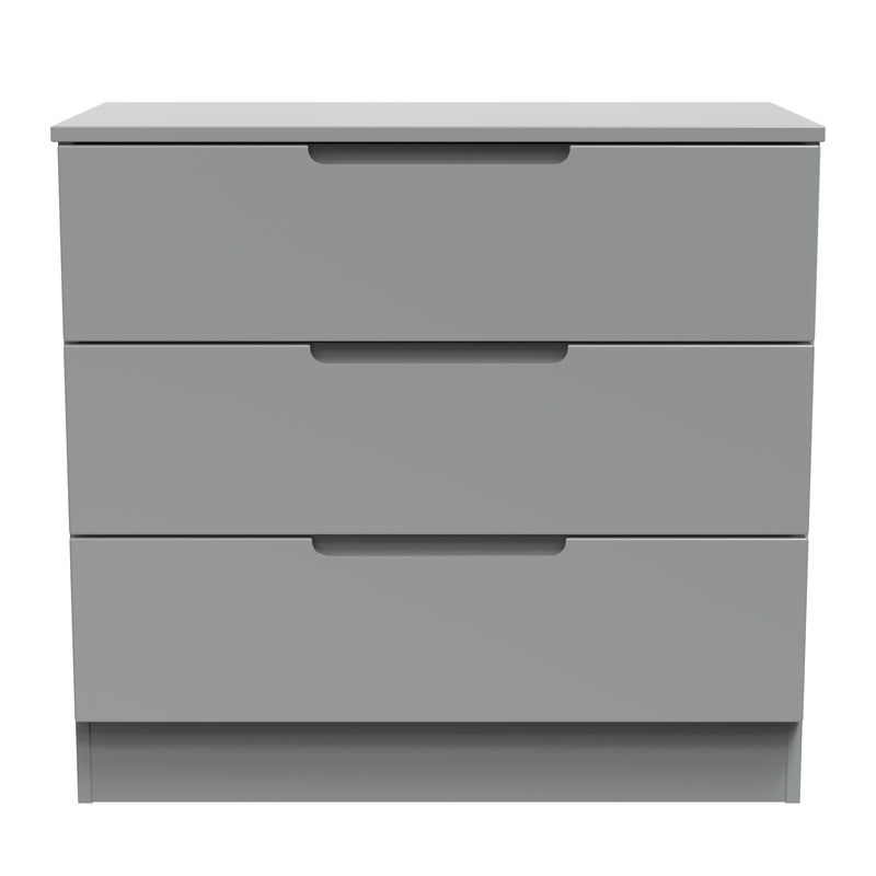 Milan 3 Drawer Chest in Dusk Grey - Ready Assembled