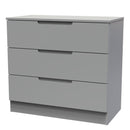 Milan 3 Drawer Chest in Dusk Grey - Ready Assembled