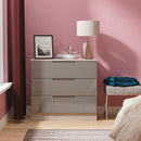Cannes Ready Assembled 3 Drawer Chest in Grey Gloss & Grey Oak