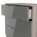 Cannes Ready Assembled 3 Drawer Chest in Grey Gloss & Grey Oak