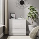 Milan 3 Drawer Chest in White Gloss & White - Ready Assembled