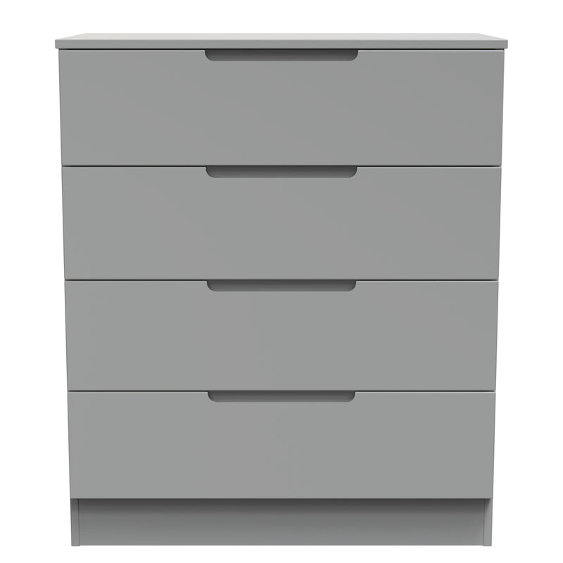 Milan 4 Drawer Chest in Dusk Grey - Ready Assembled