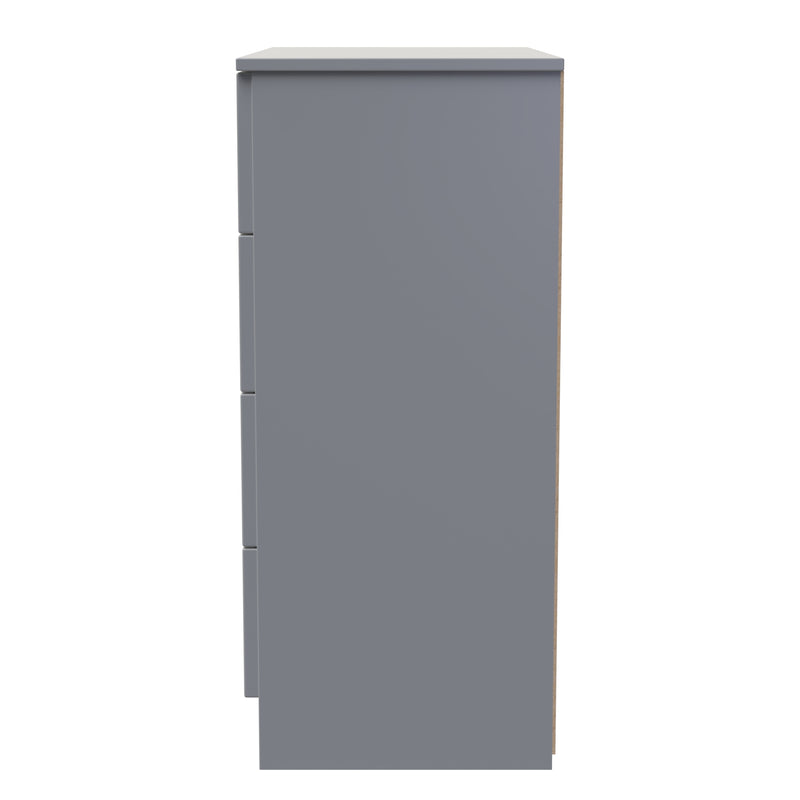 Milan 4 Drawer Chest in Dusk Grey - Ready Assembled