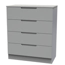 Milan 4 Drawer Chest in Dusk Grey - Ready Assembled