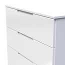 Milan 4 Drawer Chest in White Gloss & White - Ready Assembled