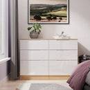 Milan 6 Drawer Chest in White Gloss & Bardolino Oak - Ready Assembled