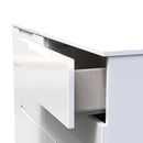 Milan 6 Drawer Chest in White Gloss & White - Ready Assembled