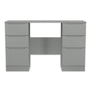 Milan Double Pedestal Desk in Dusk Grey - Ready Assembled