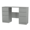 Milan Double Pedestal Desk in Dusk Grey - Ready Assembled