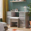 Cannes Ready Assembled Double Pedestal Desk in Grey Gloss & Grey Oak