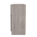 Cannes Ready Assembled Double Pedestal Desk in Grey Gloss & Grey Oak