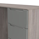 Cannes Ready Assembled Double Pedestal Desk in Grey Gloss & Grey Oak